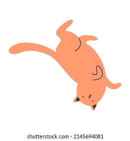 Vector illustration of a funny cartoon cat