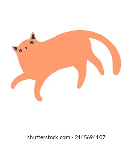 Vector illustration of a funny cartoon cat