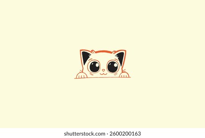 vector illustration of a funny cartoon cat