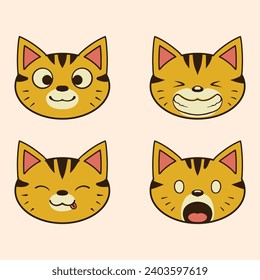 Vector illustration of funny cartoon cats