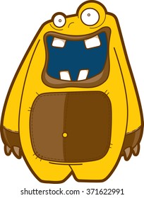 Vector illustration of funny cartoon creature - emotional monster.
