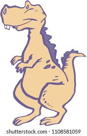 Vector illustration of funny cartoon dinosaur