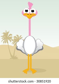 Vector illustration of funny cartoon duck