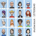 Vector illustration of funny cartoon faces vector collection. Easy-edit layered vector EPS10 file scalable to any size without quality loss. High resolution raster JPG file is included.