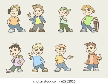 Vector illustration of a funny cartoon guys