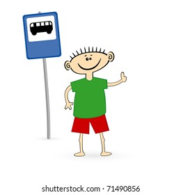 Vector illustration of funny cartoon hitch
