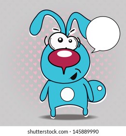 vector illustration of  funny cartoon  rabbit