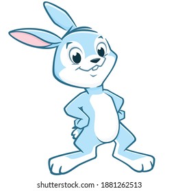 Vector illustration of funny  cartoon rabbit. Isolated object for design element