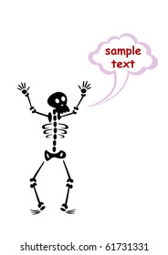 Vector illustration of funny cartoon skeleton