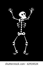 Vector Illustration Funny Cartoon Skeleton On Stock Vector (Royalty ...