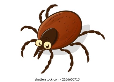 vector illustration of a funny cartoon tick