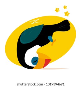 Vector illustration of funny cartoon toucan