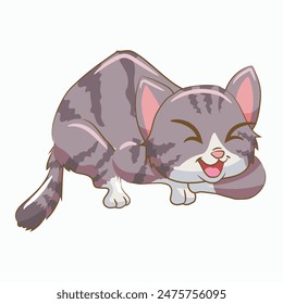 Vector Illustration of Funny Cat