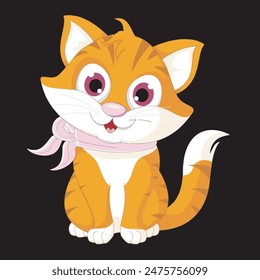 Vector Illustration of Funny Cat
