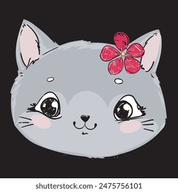 Vector Illustration of Funny Cat