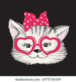 Vector Illustration of Funny Cat