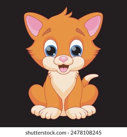 Vector Illustration of Funny Cat