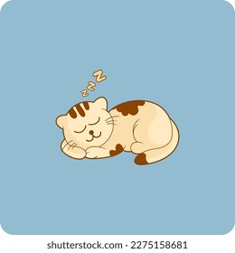 Vector illustration of funny cat sleeping so cute, suitable for packaging design, children's book and other uses.