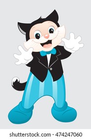 Vector illustration of a funny cat smiling