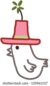 Vector illustration of a funny chicken