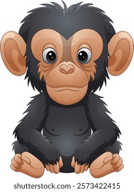 Vector illustration of funny chimpanzee