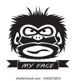 Vector illustration of funny chimpanzee on a white background