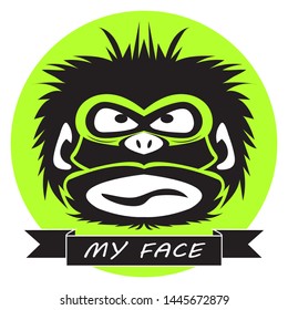 Vector illustration of funny chimpanzee on a white background