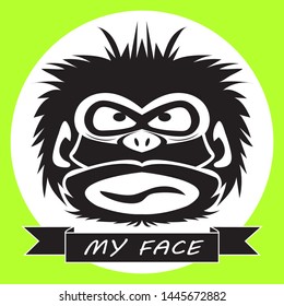 Vector illustration of funny chimpanzee on a white background