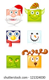 vector illustration of funny Christmas character against white