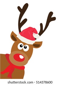 vector illustration of a funny Christmas reindeer