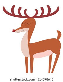 vector illustration of a funny Christmas reindeer
