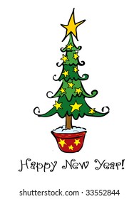 Vector illustration -- funny christmas tree
