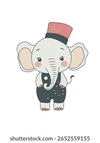 vector illustration of a funny circus elephant for kids