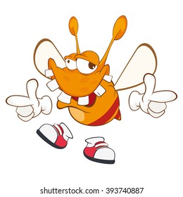 Vector Illustration of a Funny clothes moth . Cartoon Character
