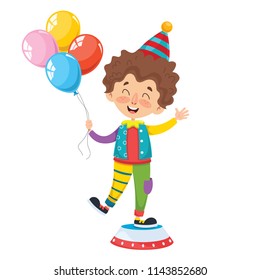 Vector Illustration Of Funny Clown