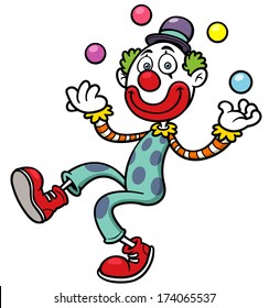 Vector illustration of funny clown