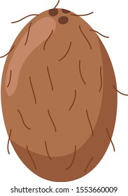 Vector illustration of a funny coconut in cartoon style.