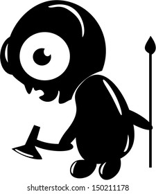 Vector illustration of funny contour alien