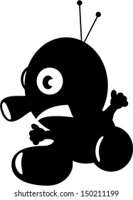 Vector illustration of funny contour alien