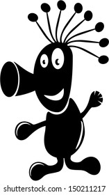 Vector illustration of funny contour alien