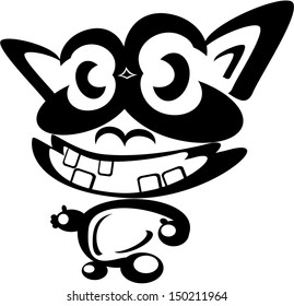 Vector illustration of funny contour alien