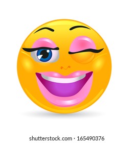 vector illustration of funny cool laughing Emoticon