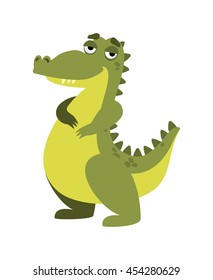 vector illustration funny crocodile on a white background