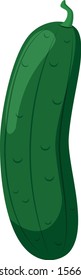 Vector illustration of a funny cucumber in cartoon style.
