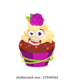 Vector illustration of funny Cupcake Character