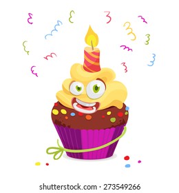 Vector illustration of funny Cupcake Character
