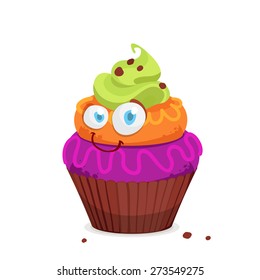 Vector illustration of funny Cupcake Character