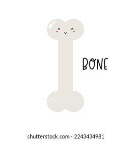 Vector illustration of a funny cute bone character
