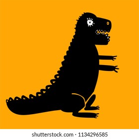 Vector illustration of funny dinosaur