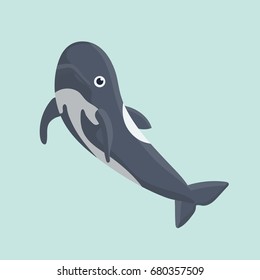 Vector illustration of a funny dolphin.